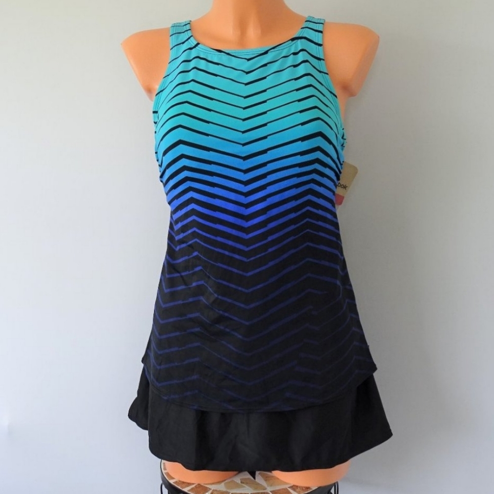 Reebok Prime Performance 2Pc Skirted Tankini Set